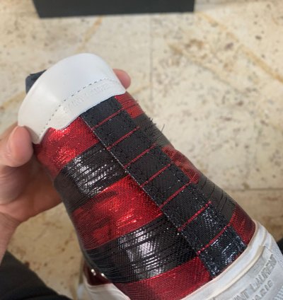 Bedford Di Patch Trainers In Ruby Red Black