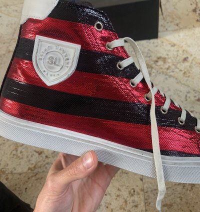 Bedford Di Patch Trainers In Ruby Red Black
