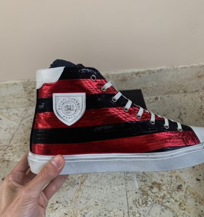 Bedford Di Patch Trainers In Ruby Red Black