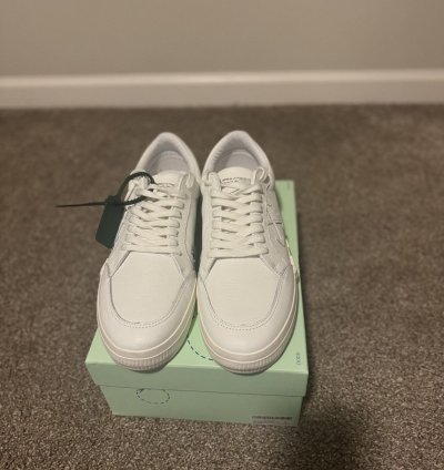 Brand New Off-white Vulcanized Low Top Sneakers