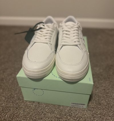 Brand New Off-white Vulcanized Low Top Sneakers