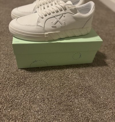Brand New Off-white Vulcanized Low Top Sneakers