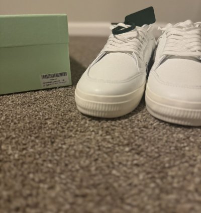 Brand New Off-white Vulcanized Low Top Sneakers