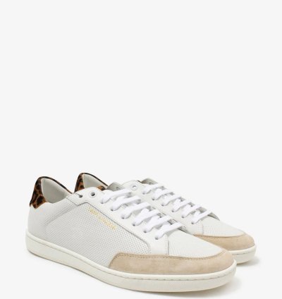 Court Classic Sl 10 White Perforated Leather Trainers