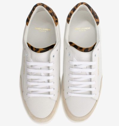 Court Classic Sl 10 White Perforated Leather Trainers