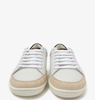 Court Classic Sl 10 White Perforated Leather Trainers