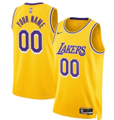 Los Angeles Lakers Nike Unisex Swingman Custom Jersey Gold - Icon Edition
