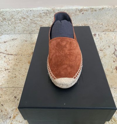 Espadrille 20 Ysl Embroidered In Dark Brown