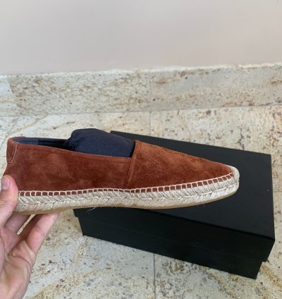 Espadrille 20 Ysl Embroidered In Dark Brown