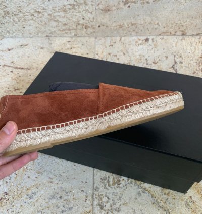 Espadrille 20 Ysl Embroidered In Dark Brown
