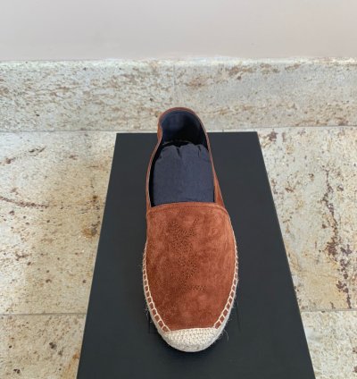Espadrille 20 Ysl Embroidered In Dark Brown