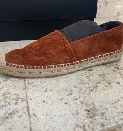 Espadrille 20 Ysl Embroidered In Dark Brown