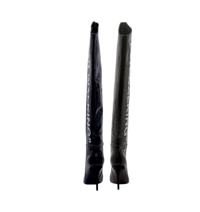 For Walking Leather Boots 100mm - Black 38 7 5us 1425