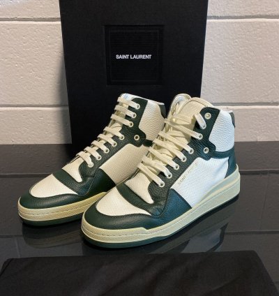 Hi-top Sneakers Saint Laurent Green And Coffe White