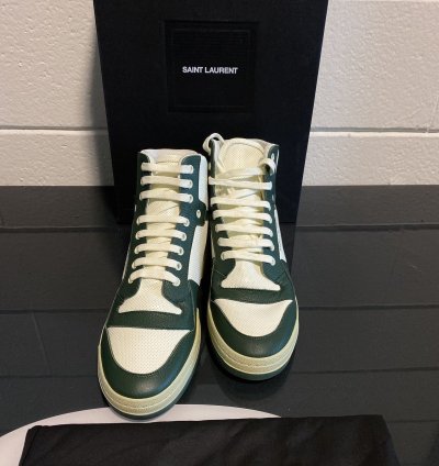 Hi-top Sneakers Saint Laurent Green And Coffe White