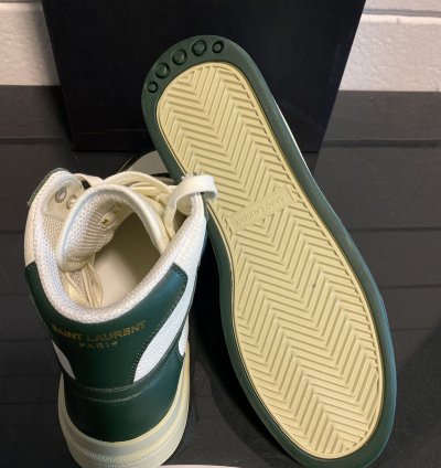 Hi-top Sneakers Saint Laurent Green And Coffe White
