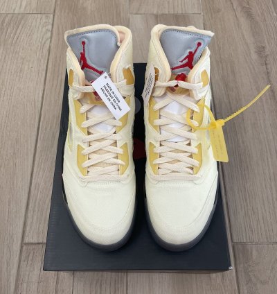 Jordan 5 Retro Off-white Sail Fire Red