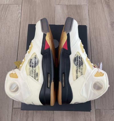 Jordan 5 Retro Off-white Sail Fire Red