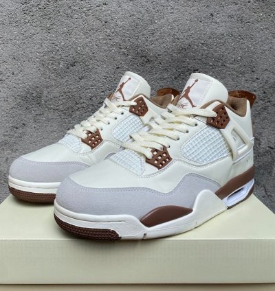 Nike Air Jordan 4 Retro Sb White Brown Sneakers