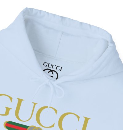 Gucci Gg Logo Light Blue Hoodie - Size Usa