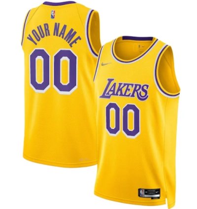 Los Angeles Lakers Nike 202122 Diamond Swingman Custom Jersey - Icon Edition - Gold