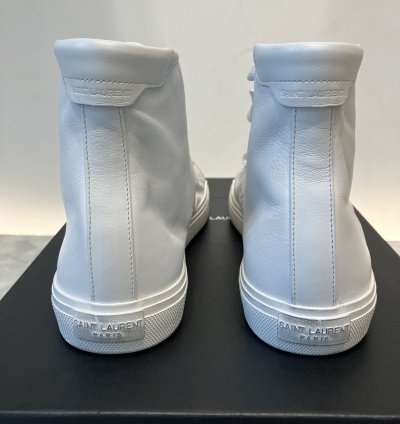 Malibu Mid Top Sneakers In Smooth Leather Optical White