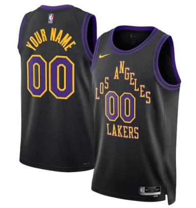 Los Angeles Lakers Nike Unisex 202324 Custom Swingman Jersey - Black - City Edition