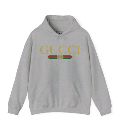 Gucci Gg Logo Grey Hoodie - Size Usa