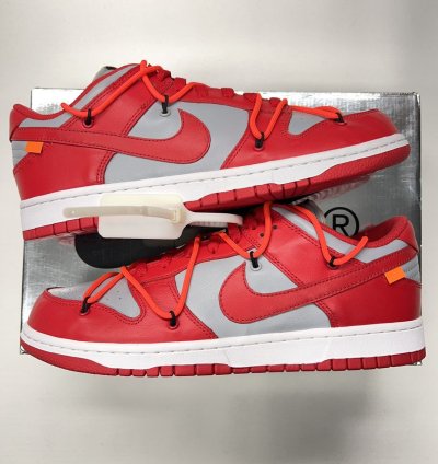New Nike Off-white University Red Dunk Low Virgil Abloh