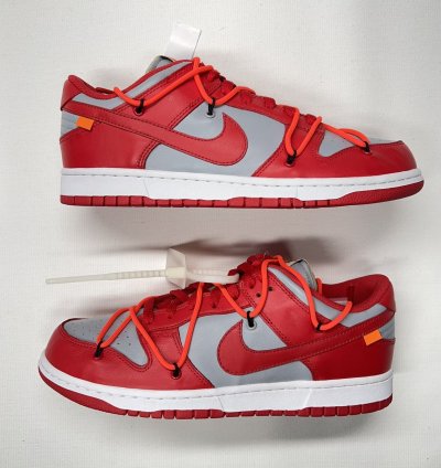 New Nike Off-white University Red Dunk Low Virgil Abloh