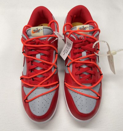 New Nike Off-white University Red Dunk Low Virgil Abloh