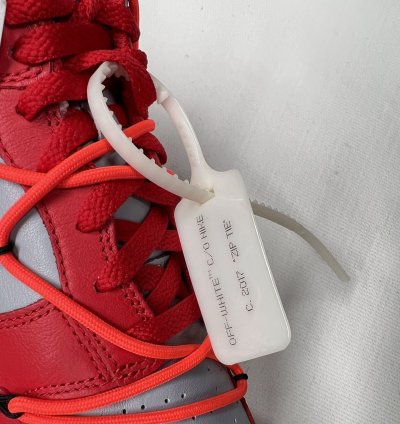 New Nike Off-white University Red Dunk Low Virgil Abloh