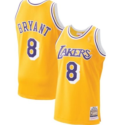 Los Angeles Lakers Kobe Bryant Gold 1996-97 Hardwood Classics Authentic Player Jersey