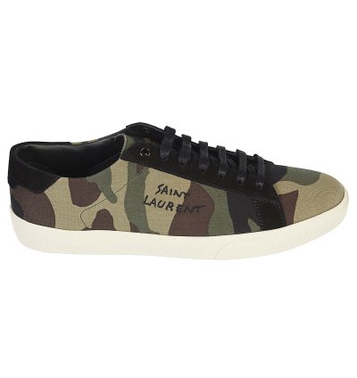 New Saint Laurent Camo Logo Court Sneaker