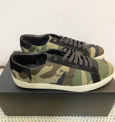 New Saint Laurent Camo Logo Court Sneaker