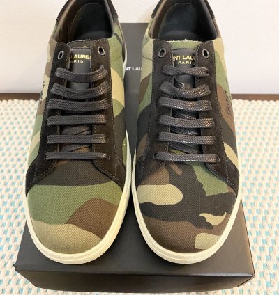 New Saint Laurent Camo Logo Court Sneaker
