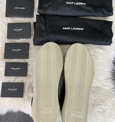 New Super Limited Runway Saint Laurent Logo Leather Sneakers