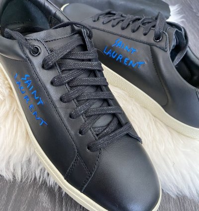 New Super Limited Runway Saint Laurent Logo Leather Sneakers