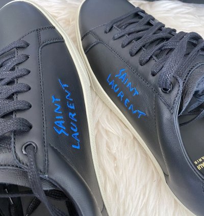 New Super Limited Runway Saint Laurent Logo Leather Sneakers