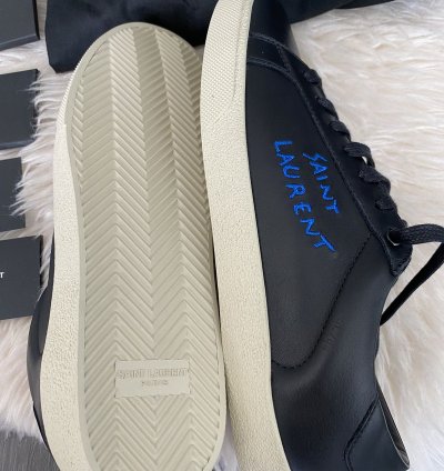 New Super Limited Runway Saint Laurent Logo Leather Sneakers