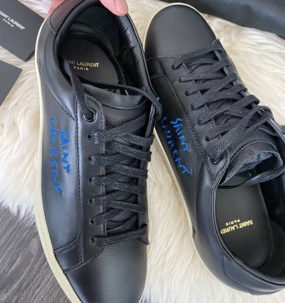 New Super Limited Runway Saint Laurent Logo Leather Sneakers