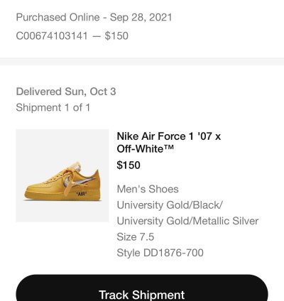 Nike Air Force 1 Low Off-white University Gold Ica Lemonade