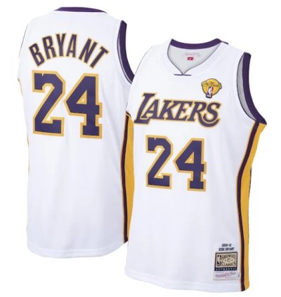 Los Angeles Lakers Kobe Bryant White 2009-10 Hardwood Classics Authentic Jersey