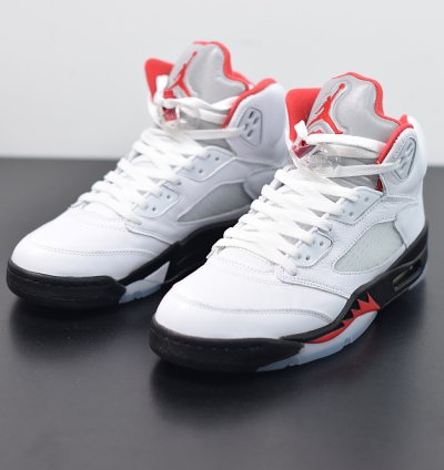 Nike Air Jordan 5 Retro Fire Red Silver Tongue