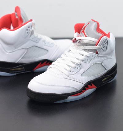 Nike Air Jordan 5 Retro Fire Red Silver Tongue