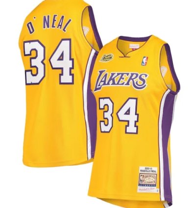 Shaquille Oneal Los Angeles Lakers 2000 Nba Finals Hardwood Classics Authentic Jersey - Gold