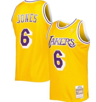 Eddie Jones Los Angeles Lakers 199697 Hardwood Classics Swingman Jersey - Gold