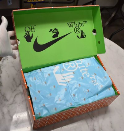 Nike Off White Virgil Abloh Air Force 1 Mid Sneakers Black Clear