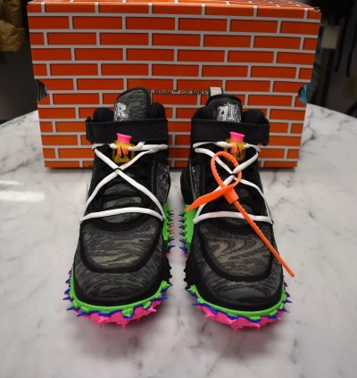 Nike Off White Virgil Abloh Air Force 1 Mid Sneakers Black Clear