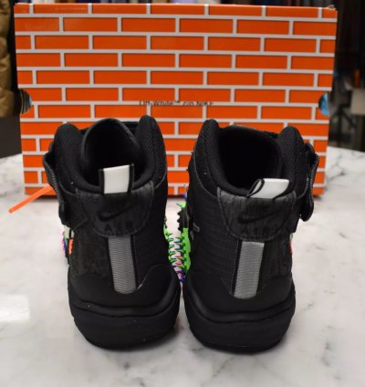 Nike Off White Virgil Abloh Air Force 1 Mid Sneakers Black Clear